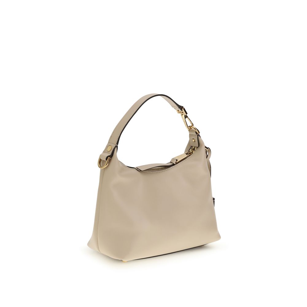 Versace Leather Hobo Handbag Beige