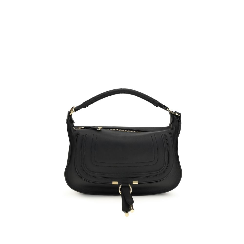 Chloé Marcie Small Shoulder Bag Black Calf Leather