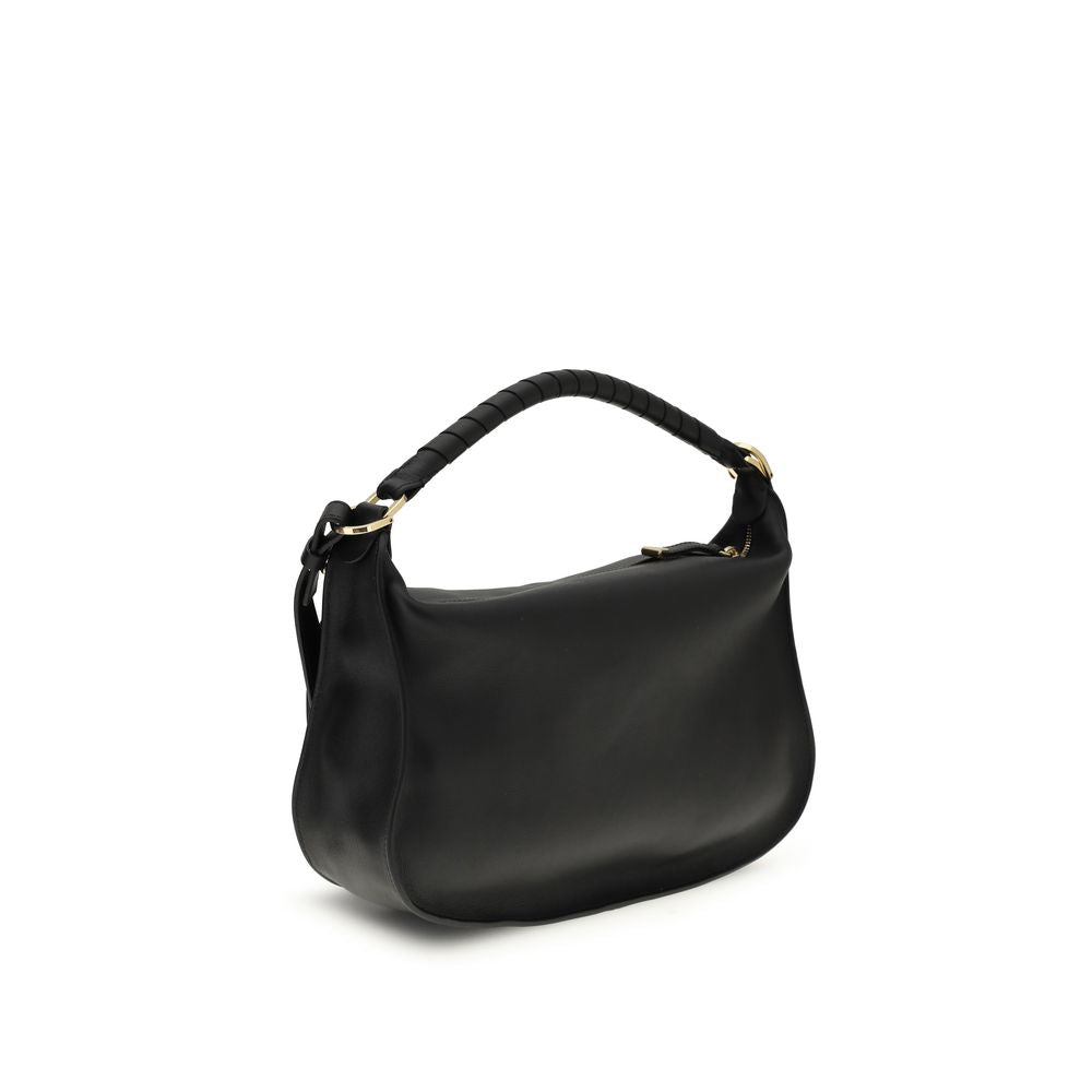 Chloé Marcie Small Shoulder Bag Black Calf Leather