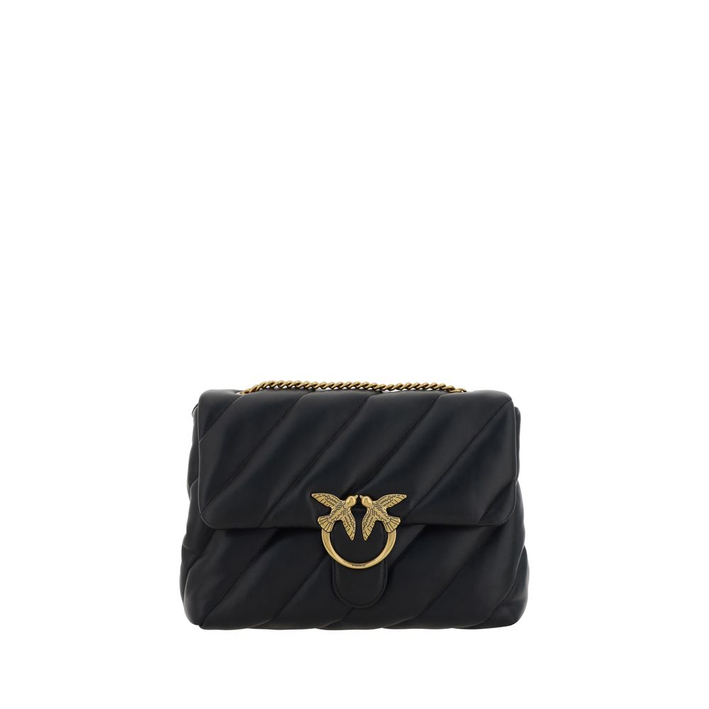Pinko Love Puff Large Shoulder Bag Black Quilted Leather