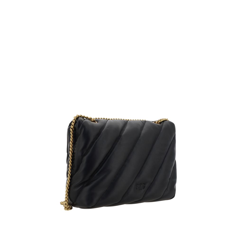 Pinko Love Puff Large Shoulder Bag Black Quilted Leather