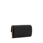 Pinko Love One Wallet on Chain Black Leatherove Birds