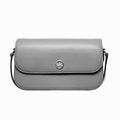 Michael Kors Jet Set Travel Medium Leather Crossbody Bag Pearl Grey