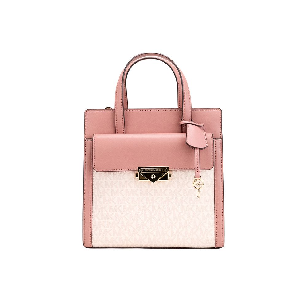 Michael Kors Cece Small North South Flap Tote Crossbody Bag Dark Powder Blush