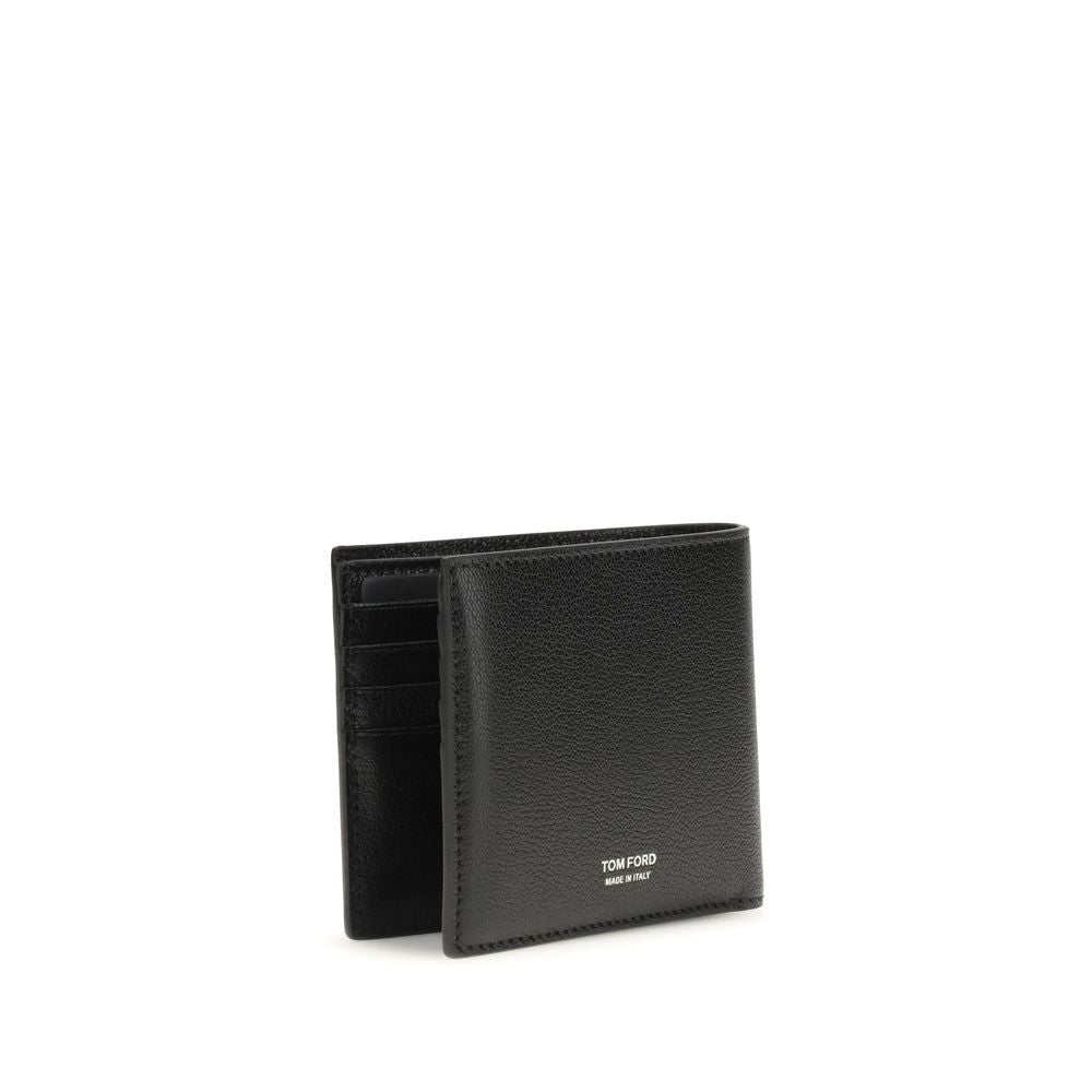 Tom Ford Black Grained Leather Bifold Wallet