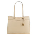 Michael Kors Jet Set Travel Large Pocket Tote Bag Light Cream