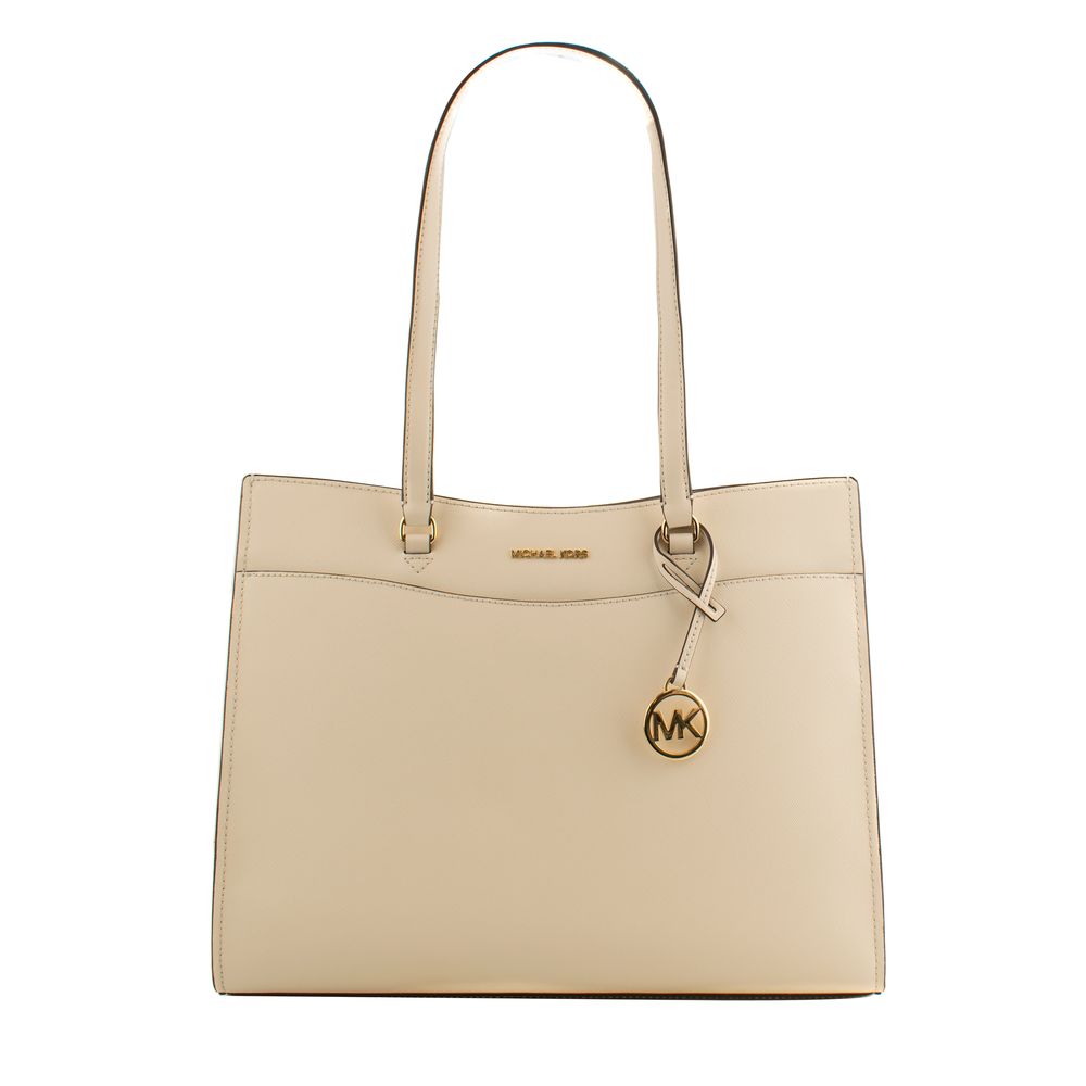 Michael Kors Jet Set Travel Large Pocket Tote Bag Light Cream