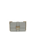 Pinko Love One Simply Medium Shoulder Bag Grey Leather