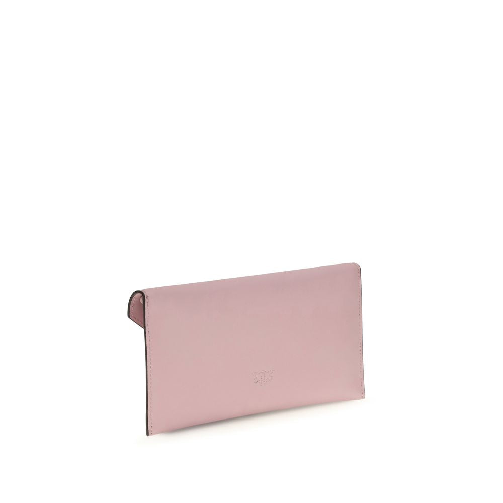 Pinko Love Birds Mini Clutch Bag Light Pink Leather