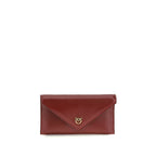 Pinko Love Birds Clutch Bag Burgundy Leather