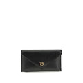 Pinko Love Birds Clutch Bag Black Leather