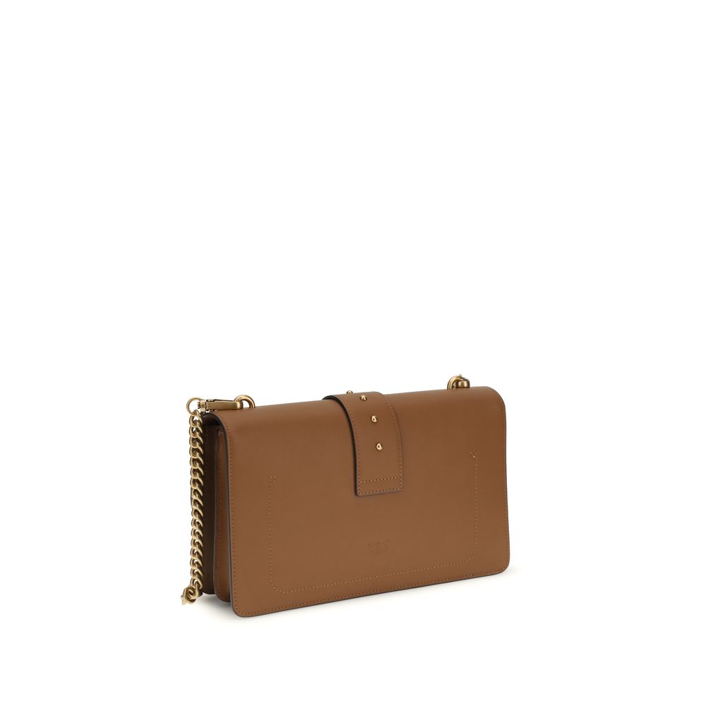 Pinko Love One Simply Medium Shoulder Bag Tan Leather