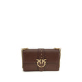 Pinko Love One Simply Medium Shoulder Bag Brown Leather