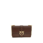 Pinko Love One Simply Medium Shoulder Bag Brown Leather