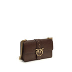 Pinko Love One Simply Medium Shoulder Bag Brown Leather