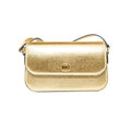 Michael Kors Jet Set Travel Small Metallic Leather Crossbody Bag Pale Gold