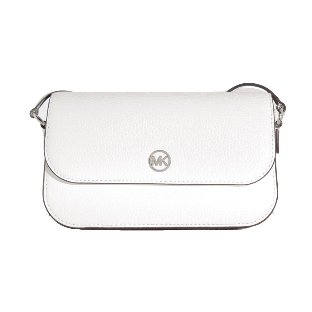 Michael Kors Jet Set Travel Medium Leather Crossbody Bag Optic White