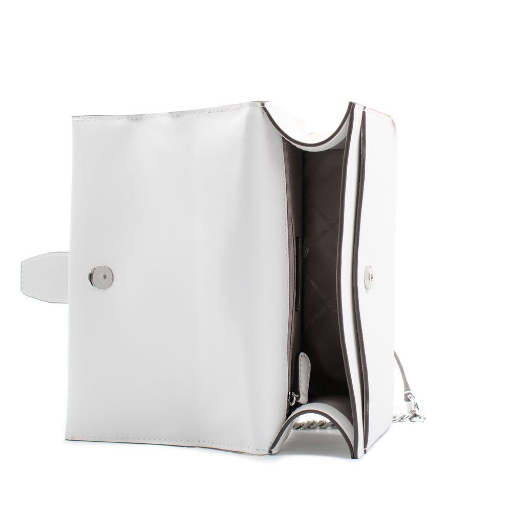Michael Kors Greenwich Small Optic White Leather Shoulder Bag