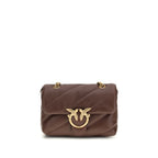 Pinko Love Mini Puff Shoulder Bag Brown Quilted Leather