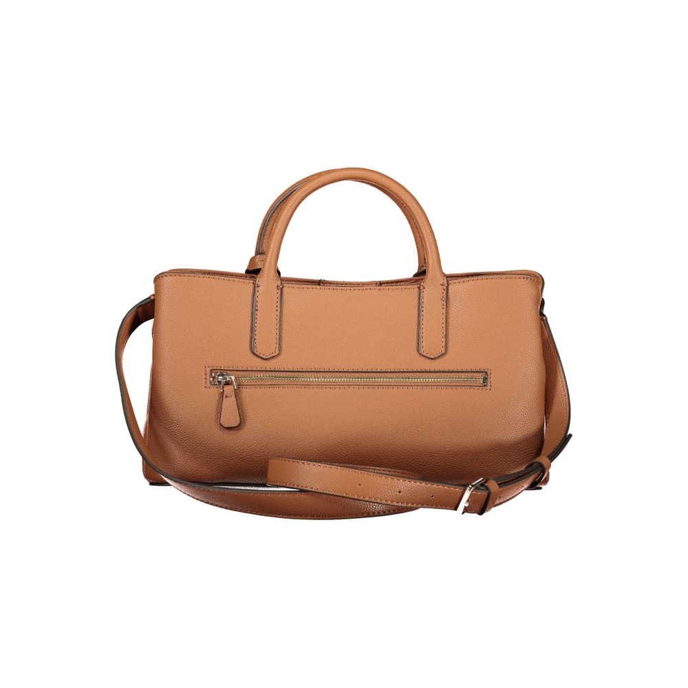 Guess Jeans Gregoria Satchel Bag in Cognac Brown