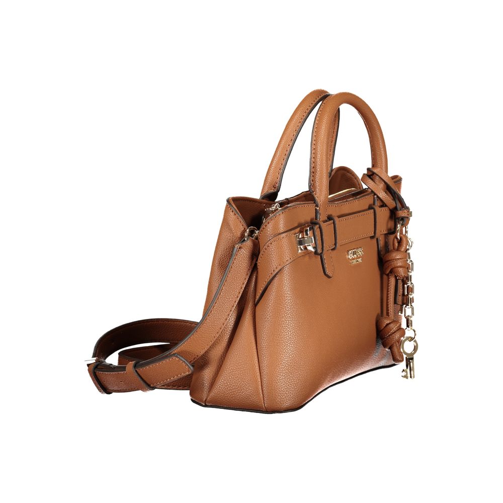 Guess Jeans Gregoria Satchel Bag in Cognac Brown