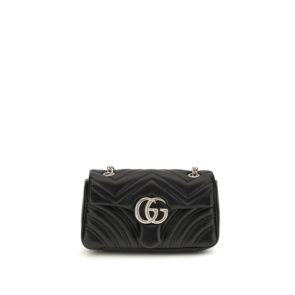 Gucci GG Marmont Small Shoulder Bag in Black Leather