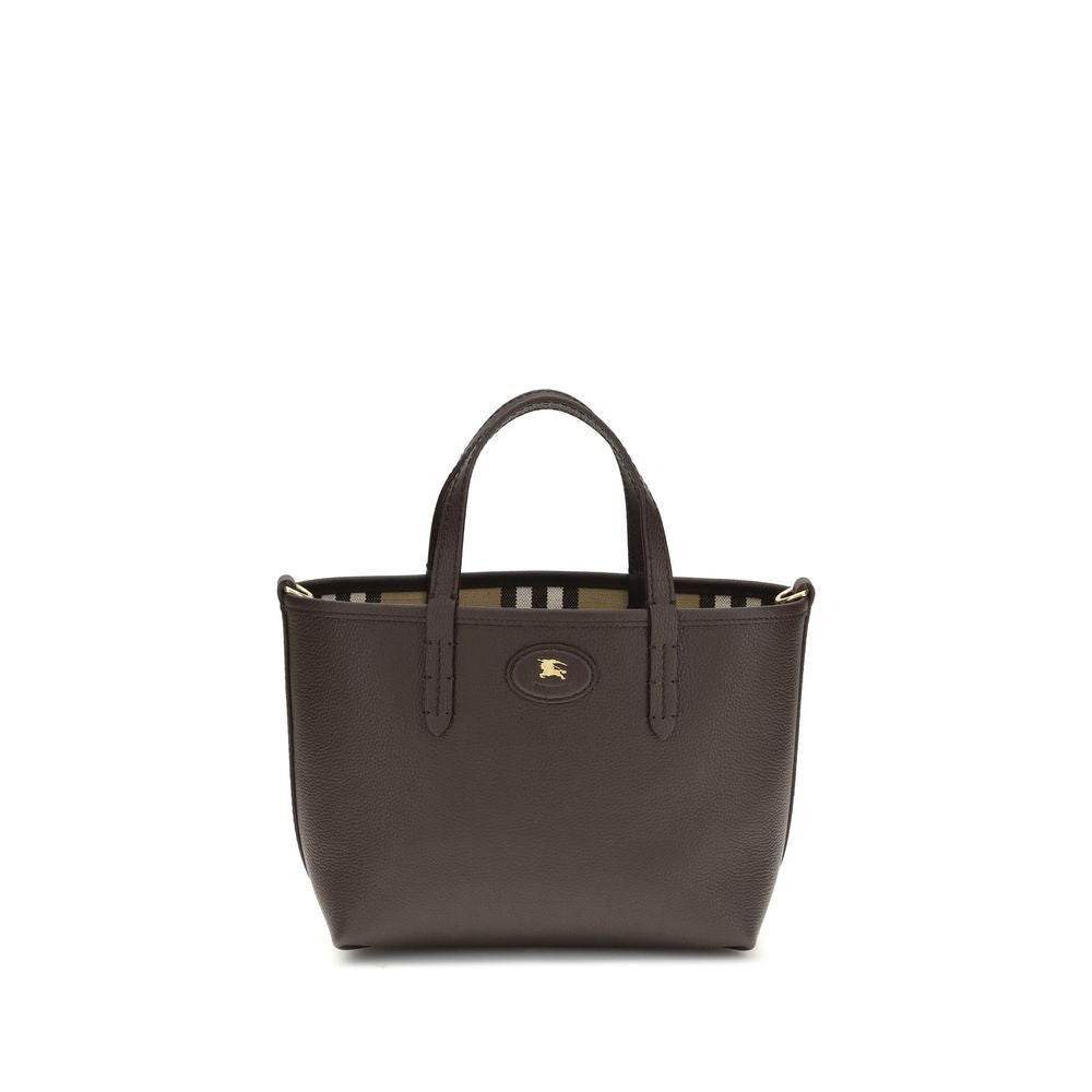 Burberry Bloomsbury Mini Reversible Leather Tote Bag Dark Brown