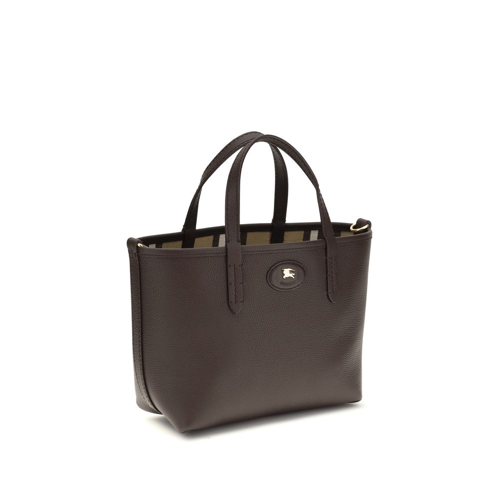Burberry Bloomsbury Mini Reversible Leather Tote Bag Dark Brown