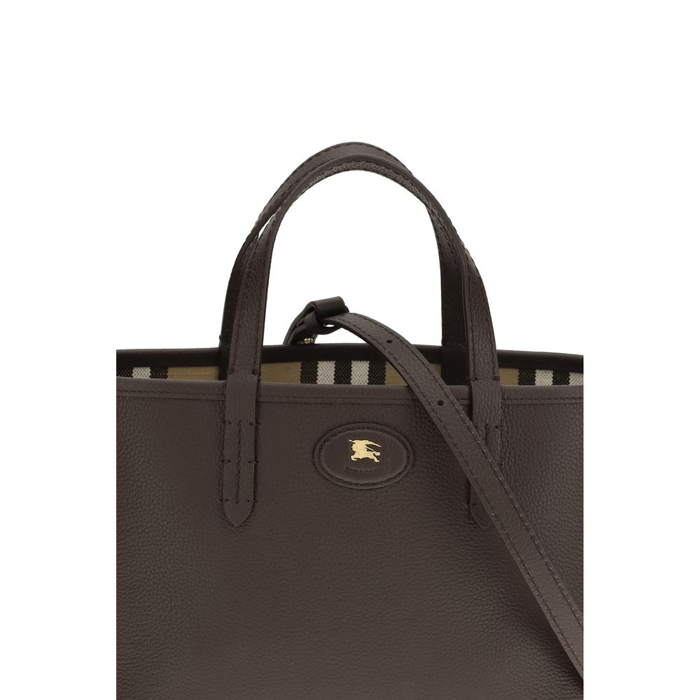 Burberry Bloomsbury Mini Reversible Leather Tote Bag Dark Brown