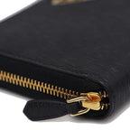 Prada Saffiano Leather Zip Wallet in Black