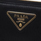 Prada Saffiano Leather Zip Wallet in Black