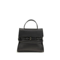 Moschino Tie Me Medium Handbag Black Leather