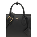 MCM Large Milla Leather Tote Bag in Black