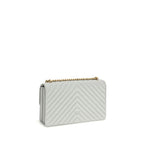 Pinko Love One Classic Medium Shoulder Bag Grey Quilted Leather
