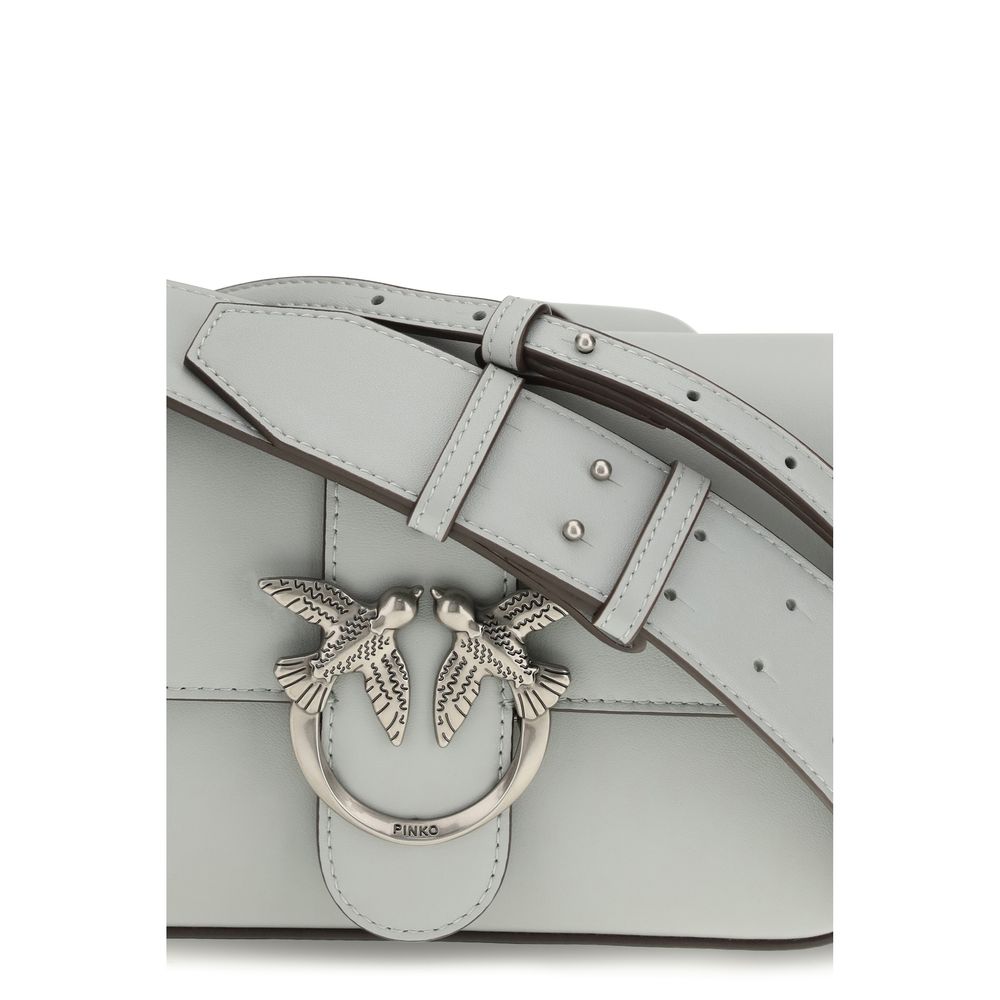 Pinko Mini Love Crossbody Bag Powder Blue Calf Leather