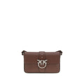 Pinko Love One Medium Shoulder Bag Brown Leather