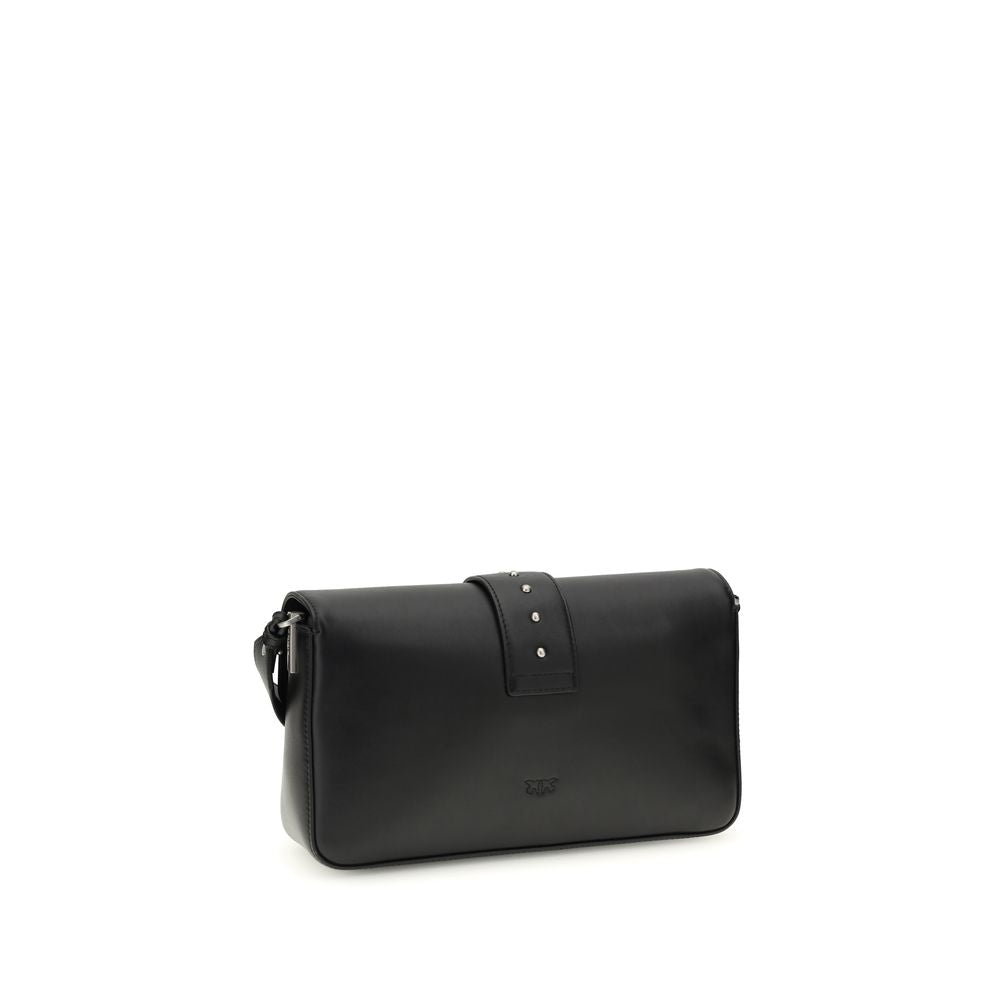 Pinko Love One Medium Shoulder Bag Black Leather
