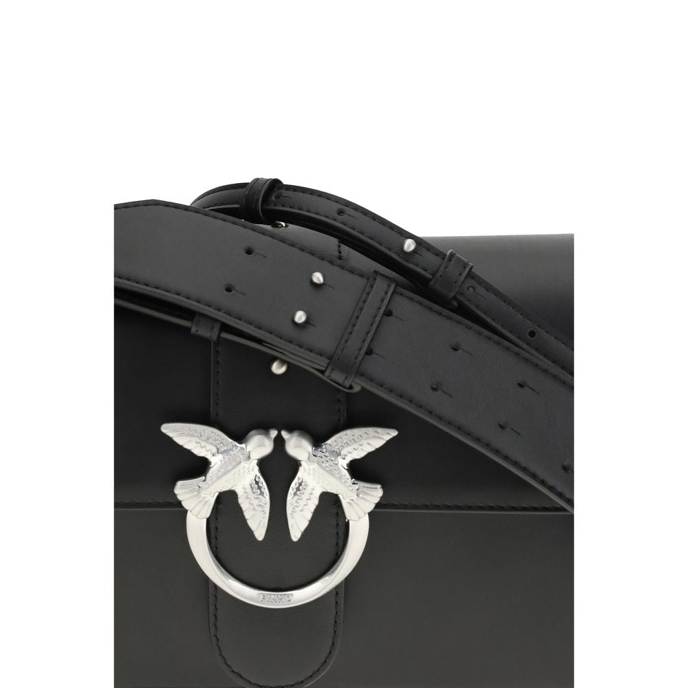 Pinko Love One Medium Shoulder Bag Black Leather