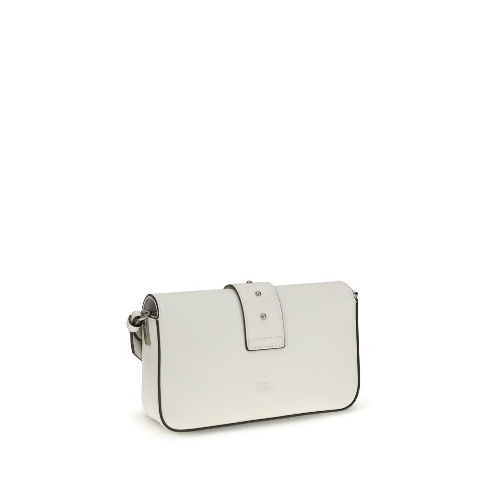 Pinko Mini Love Shoulder Bag Cream Calf Leather