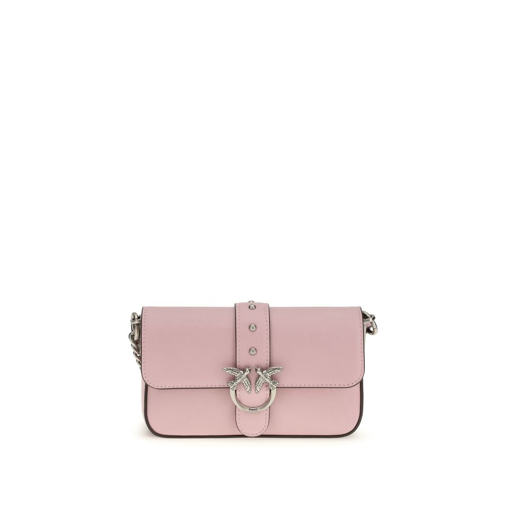 Pinko Baby Love Micro Shoulder Bag Light Pink Calf Leather