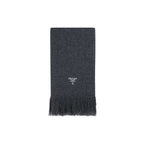 Prada Cashmere Fringe Scarf in Charcoal Grey