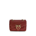 Pinko Love Baby Mini Shoulder Bag Burgundy Quilted Leather