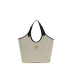 Versace La Medusa Cotton Tote Bag Beige