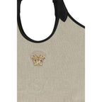 Versace La Medusa Cotton Tote Bag Beige