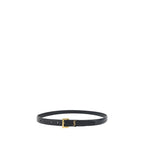 Saint Laurent Cassandre Slim Belt Black Smooth Leather 20mm YSL Logo