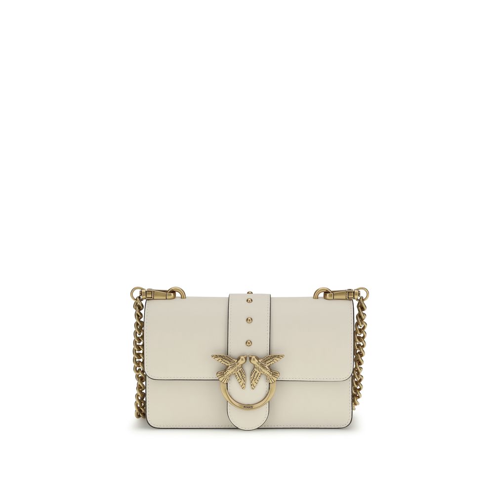 Pinko Love One Mini Shoulder Bag Cream Leather