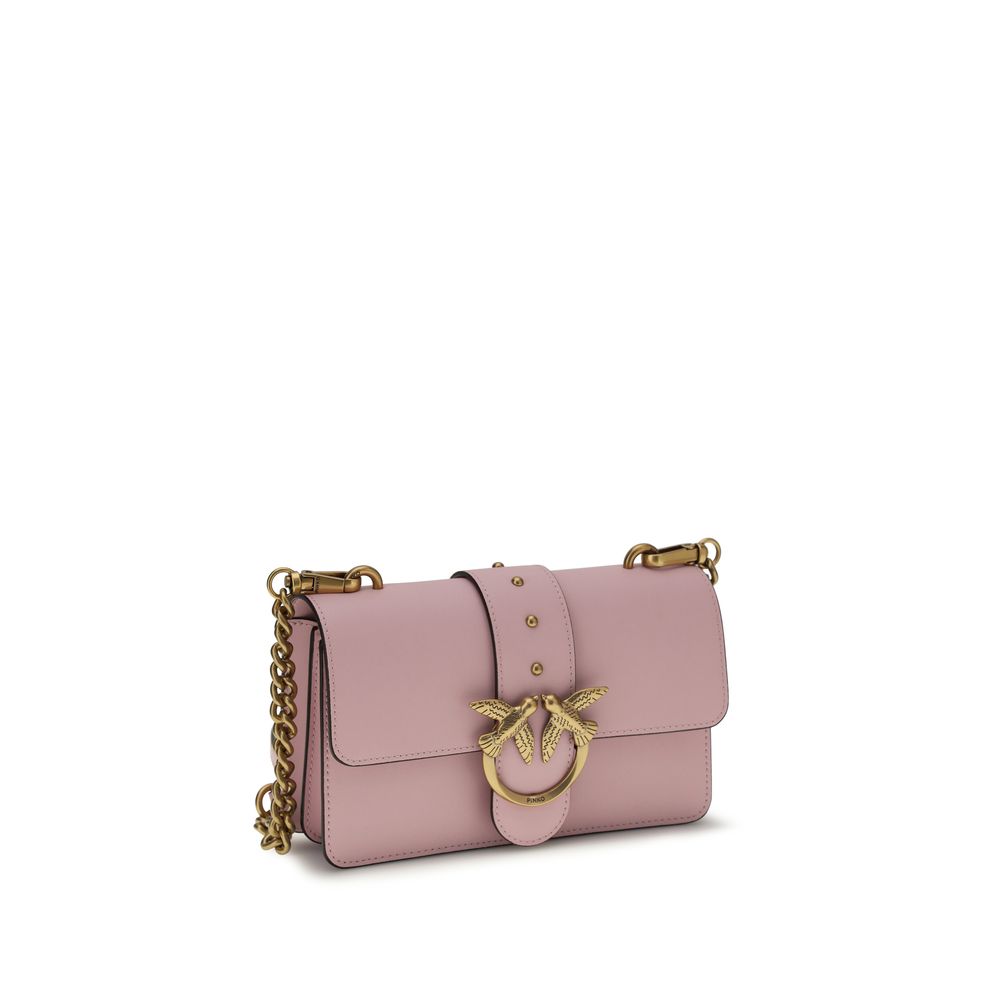 Pinko Love One Mini Shoulder Bag Light Pink Leather