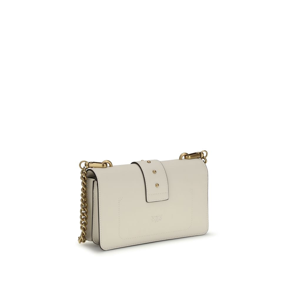Pinko Love One Mini Shoulder Bag Cream Leather