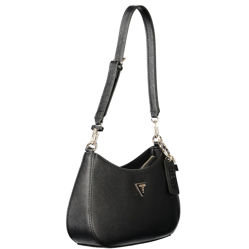 GUESS Jeans Noelle II Black Shoulder Bag with Adjustable Strap