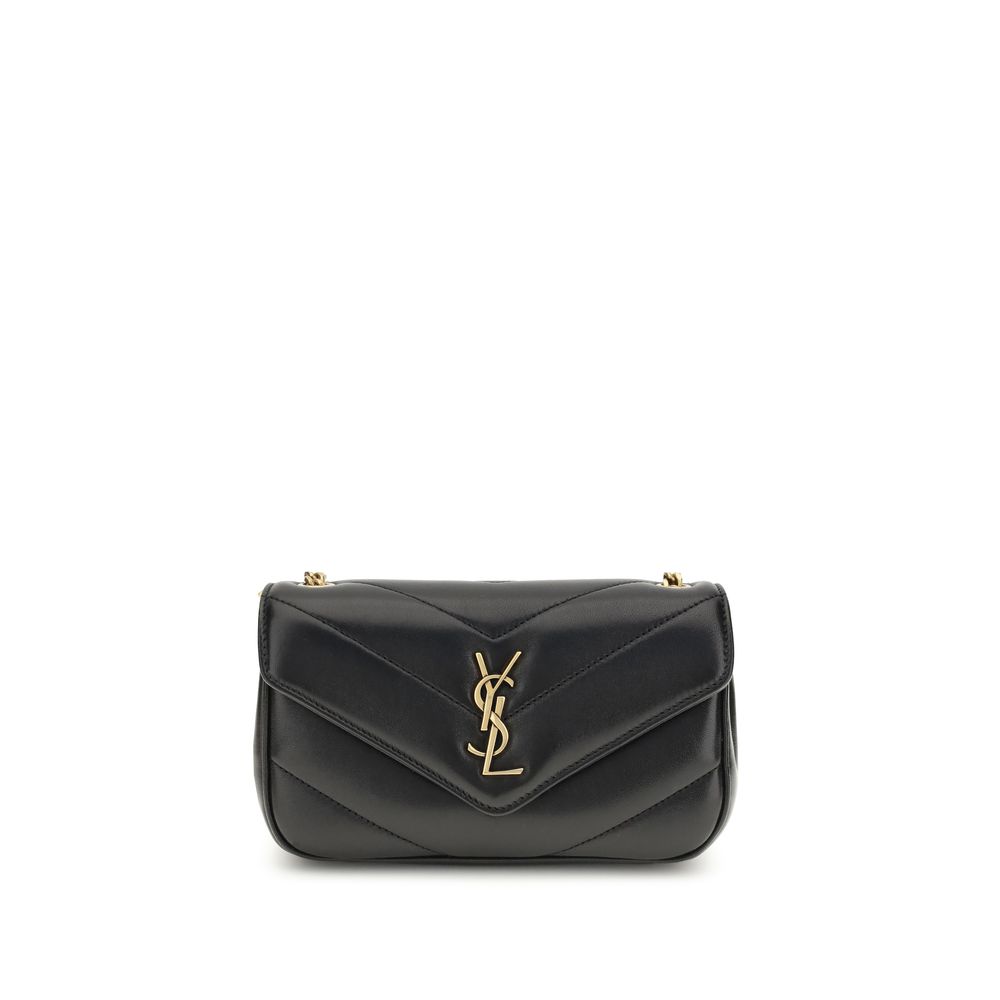 Saint Laurent Loulou Toy Shoulder Bag Black Matelassé Lambskin YSL Logo